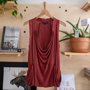 Urban Zen Linen Cowl Neck Tank S